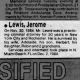 Obituary for Jerome Lewis